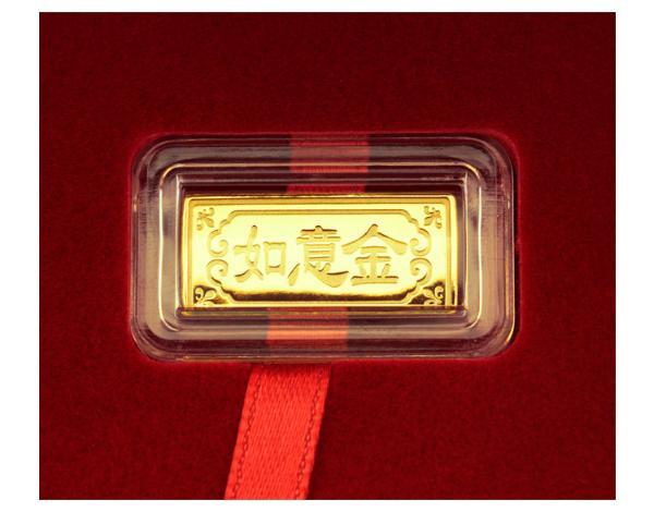 金地珠宝足金如意金条黄金金条2克支持回购