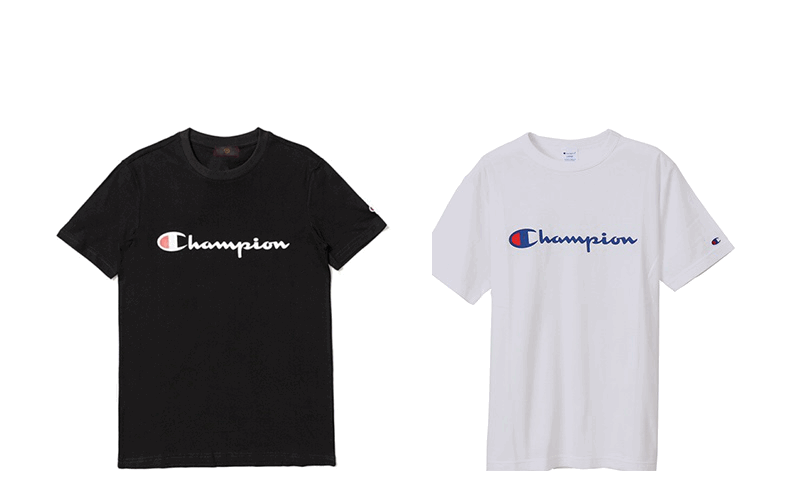 [支持购物卡]正品champion冠军 basic 印花草字 logo圆领t恤男女同款