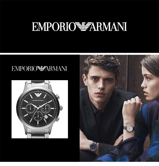 [支持购物卡]阿玛尼(emporioarmani)手表钢制表带经典