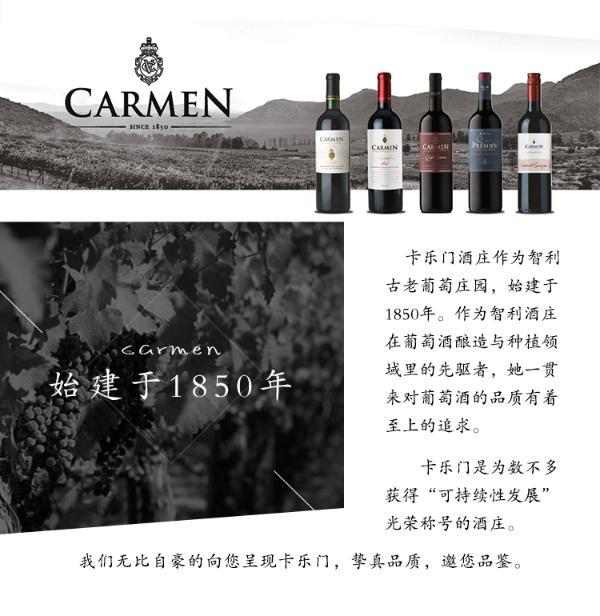 智利原瓶原装进口红酒 卡乐门carmen干红葡萄酒 750ml【our wine】