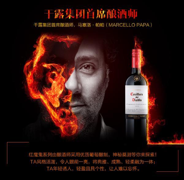 智利原装原瓶进口红酒 干露红魔鬼葡萄酒 夏多内白葡萄酒整箱 750ml*6