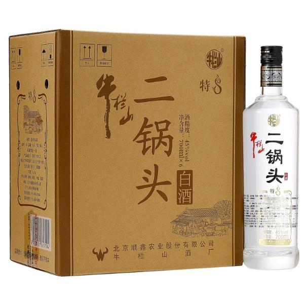 牛栏山 白酒 清香型 特制8 二锅头 45度 700ml*6瓶 酒厂直供整箱装