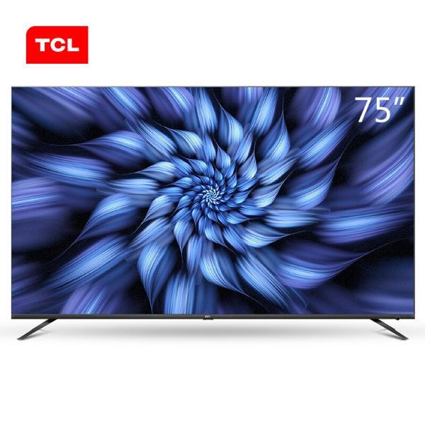 tcl 75v2 75英寸纤薄全面屏4k超清hdr电视机 32核人工智能(黑色)