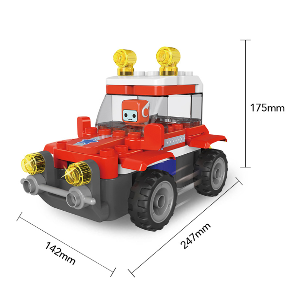 布鲁可大颗粒积木拼插 布布百变越野车 百变布鲁克拼装益智玩具男孩