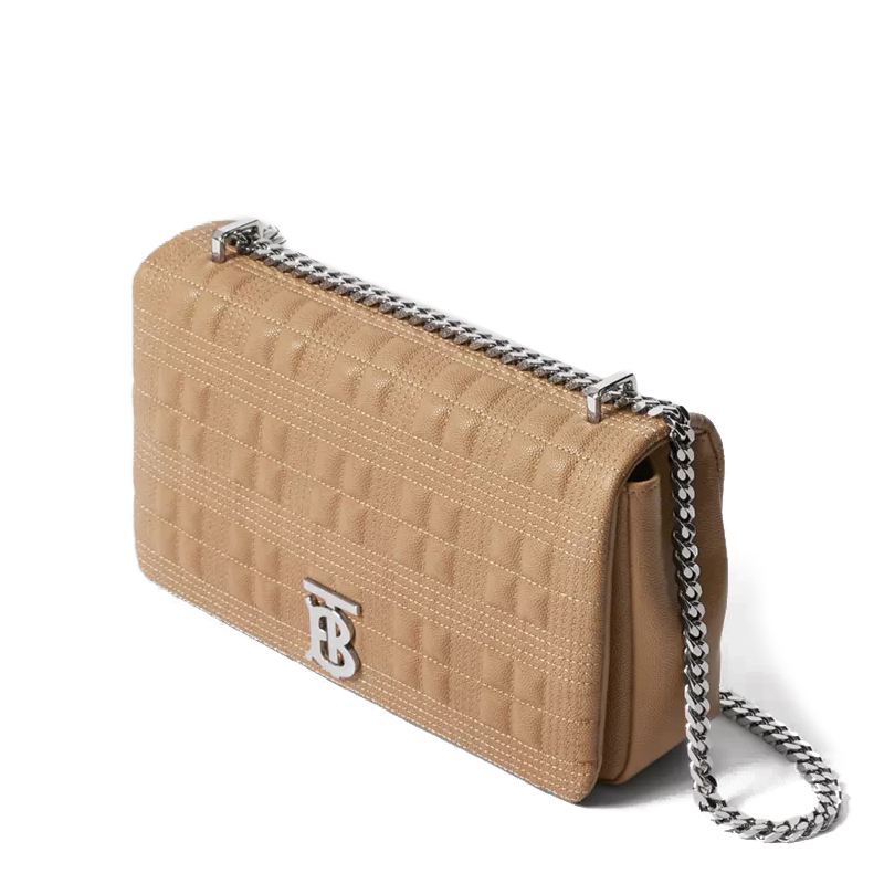 [支持购物卡](预售)burberry/巴宝莉 lola-中号绗缝粒纹皮革萝纳包 28
