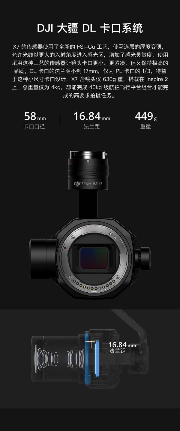 dji大疆无人机禅思zenmusex7搭配悟2禅思x7不含镜头