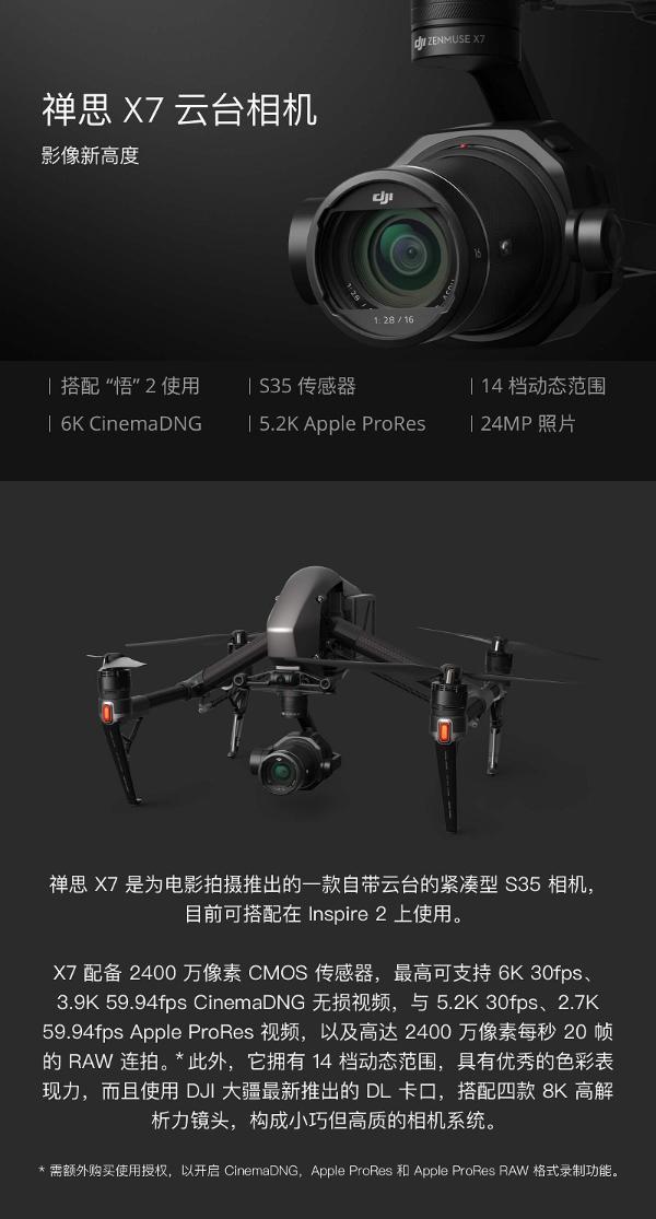 dji大疆 无人机禅思 zenmuse x7搭配悟2 禅思 x7(不含