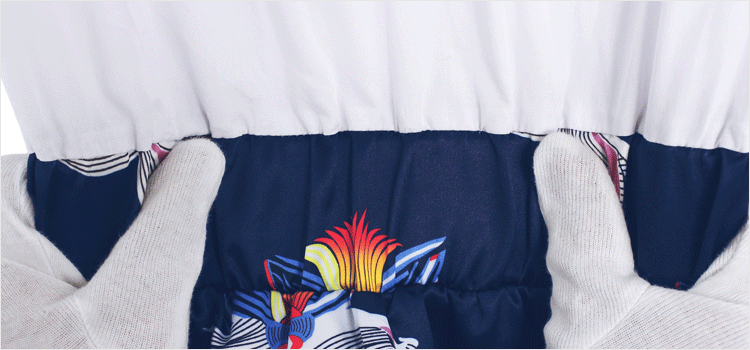 韩都衣舍2016韩版女夏新款宽松显瘦松紧腰印花短袖连衣裙hh5291妠-m