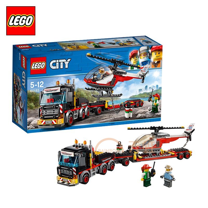 乐高城市系列 60183重型直升机运输车 lego 积木儿童玩具-蓝色