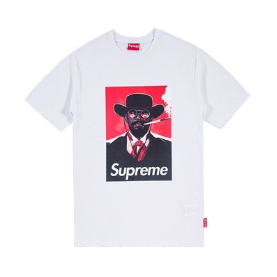 supreme 潮牌 男士休闲时尚印花头像t恤2222-xl-白色