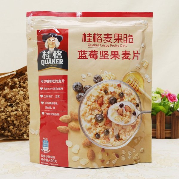 桂格麦果脆蓝莓坚果麦片(420g)