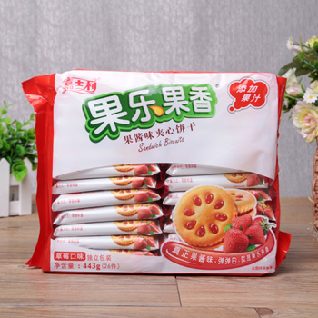 嘉士利果乐果香草莓味饼干(443g)