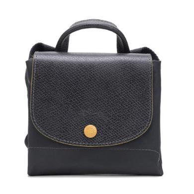 支持购物卡longchamp珑骧女士织物可折叠女包双肩包包枪灰色l