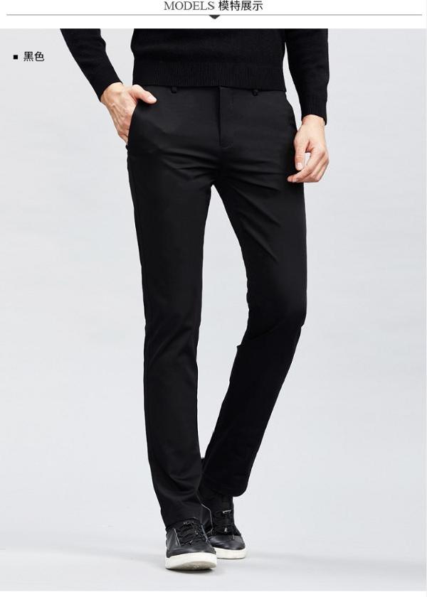 才子(tries)新款休闲西裤舒适透气休闲裤纯色休闲裤男士长裤休闲西裤