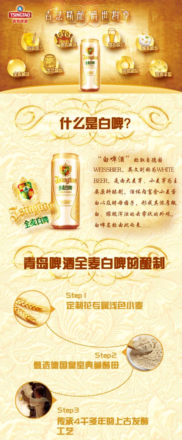 青岛啤酒全麦白啤11度500ml12听