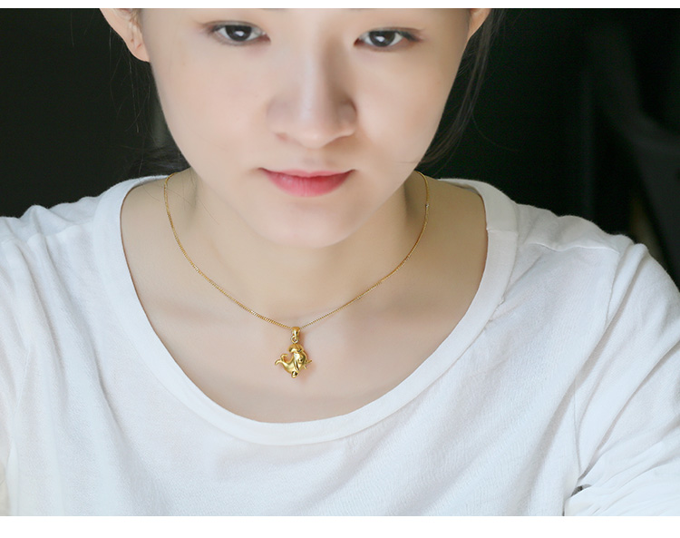 金地珠宝3d硬金海豚吊坠足金海豚吊坠海豚硬金吊坠黄金吊坠-黄色-约2.