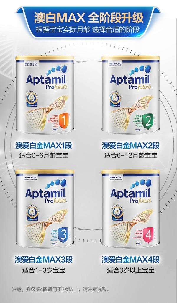 【2罐】澳洲aptamil爱他美白金版2段奶粉(6-12个月) 澳洲爱他美白金版