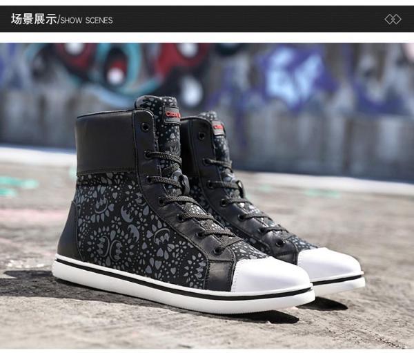 claw money潮牌鞋子男潮鞋冬百搭真皮保暖英伦风休闲男鞋高帮板鞋