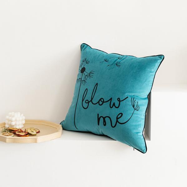 dream home梦巢 绒布双面拼色抱枕英文字母印花靠垫mef1039609-flow