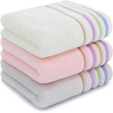 三利 纯棉素色良品彩缎毛巾 100克/条 独立包装 柔软吸水洗脸面巾