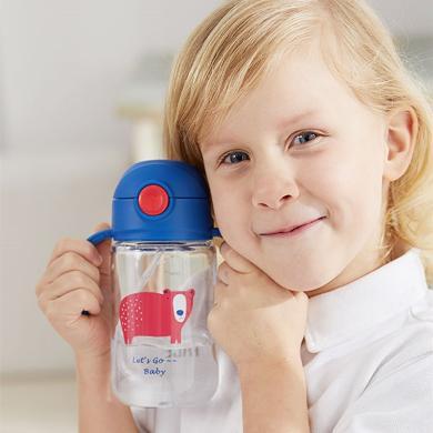 face儿童吸管喝水杯子夏季可爱女小学生幼儿园防摔便携背带水壶FS228