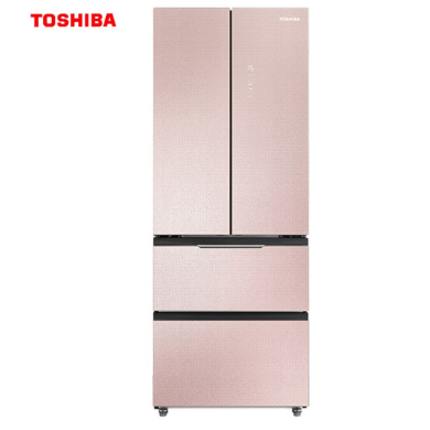 东芝（Toshiba）GR-RF453WE-PG1A1多门法式冰箱431升新国标1级能效进口品质玻璃面板变频风冷自净化除菌 （樱纱晶）