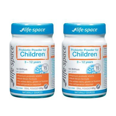 2瓶*澳洲益生菌Life Space儿童益生菌粉3-12岁 便秘 促进吸收 60G