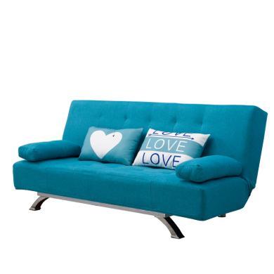 雅客集艾琳娜休闲沙发天蓝色FB-20303BU 小户型客厅可拆洗布艺沙发床 办公室乳胶垫沙发