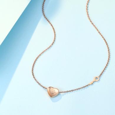 佐卡伊loveforever心形520钻石项链