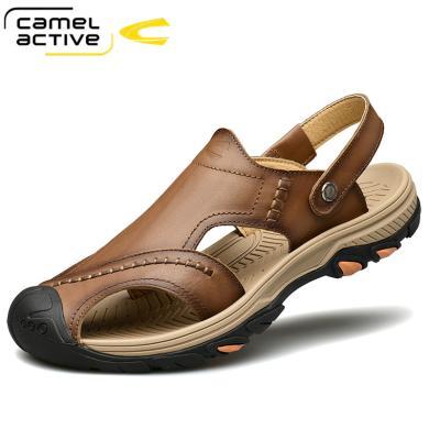 Camel Active/德国骆驼动感男鞋夏季牛皮包头休闲男士凉鞋透气户外沙滩鞋男 20732