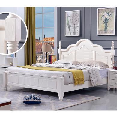 皇家密码 美式橡木床简约轻奢卧室双人床1.8米1.5m实木床