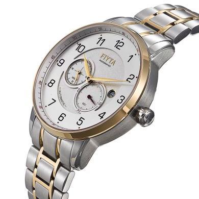 飞亚达(fiyta)手表摄影师系列机械表男士腕表钟表 钢带白盘ga8446.twt