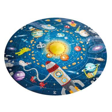 Hape六阶太阳系星球拼图儿童益智早教玩具宝宝启蒙星空圆形状拼板