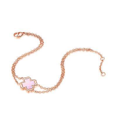 佐卡伊幸运四叶草钻石母贝手链一款两戴时尚百搭手饰