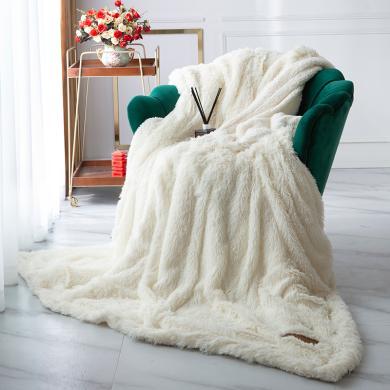 DREAM HOME 欧式纯色长毛羊羔绒毛毯沙发毯子加厚盖毯空调毯KAO1051249