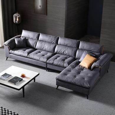 皇家密码北欧科技布乳胶沙发组合小户型客厅整装简约现代转角布艺三人沙发