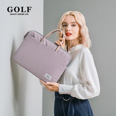 高尔夫/GOLF笔记本电脑包时尚女士可装14英寸笔记本手提包防泼水大容量单肩斜挎包轻薄简约正品包邮 B012842