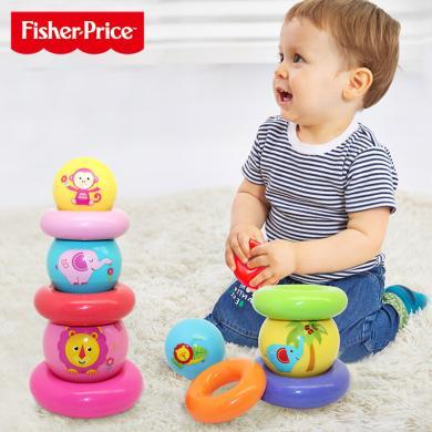 费雪婴幼儿玩具儿童玩具早教玩具（Fisher-Price）婴儿彩虹叠叠球 套圈训练球儿童卡通手抓球抓握球