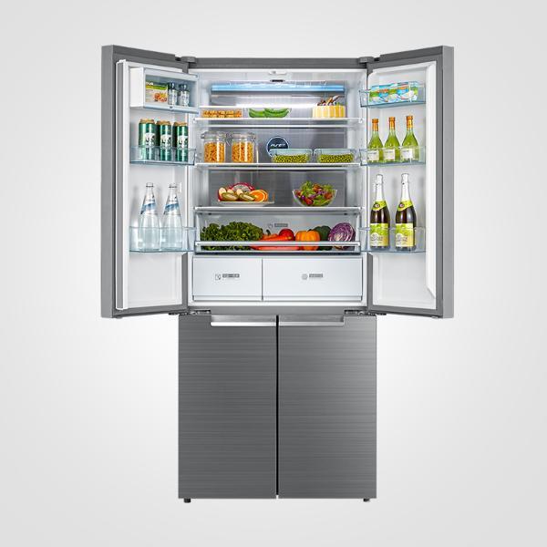 美的(midea)凡帝罗冰箱十字四门 535l 变频风冷无霜节能 冰川银535wgp