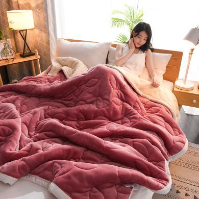 DREAM HOME 厚款法兰绒毛毯拉舍尔毛毯被子复合毯子加厚保暖床单空调被毯3-7斤XON766544