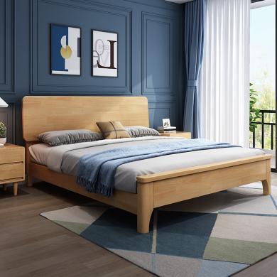 皇家密码北欧实木床1.8米现代简约1.5米橡胶木床双人床卧室