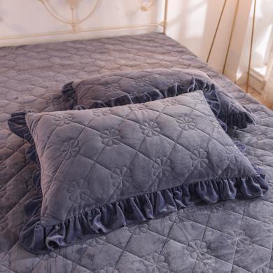 DREAM HOME【一对装】保暖加厚水晶绒夹棉枕套ENH1097534