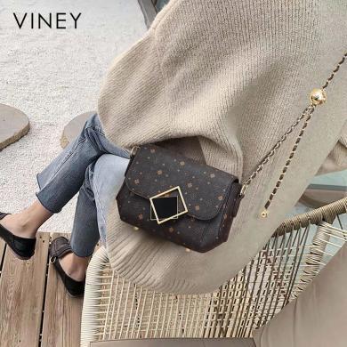Viney女包新款包包女潮时尚斜挎小包百搭小众单肩链条包5655