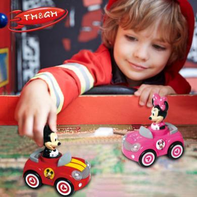 迪士尼益智玩具早教玩具儿童玩具男孩玩具车玩具汽车玩具女孩米妮米奇儿童按压回力玩具卡通迷你小汽车带声光惯性车
