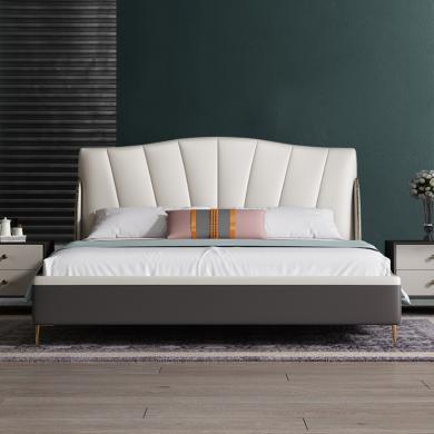 皇家密码北欧科技布床主卧现代简约意式轻奢软包双人床布艺床1.8米