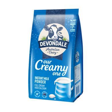 【支持购物卡】澳洲德运Devondale高钙全脂成人奶粉1kg/袋 学生奶粉 营养牛奶香港直邮