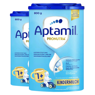 【2罐】德国Aptamil爱他美婴幼儿奶粉 1+段(1岁以上) 德国爱他美1+段 800g/罐