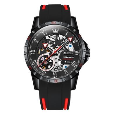 瑞士品牌欧利时(OLEVS)手表男士自动机械表休闲抖音镂空透视手表防水时尚运动腕表