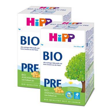 【2盒】德国HiPP喜宝有机婴幼儿奶粉 PRE段(0-3个月)德国喜宝有机奶粉PRE段600g/盒