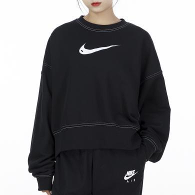 Nike耐克女装圆领休闲宽松卫衣短款套头衫DO7212-010